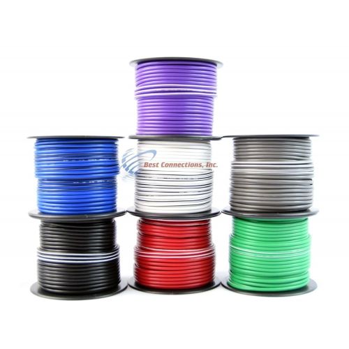  Audiopipe 14 Gauge Primary Remote Wire 13 Rolls 100 FT EA Solid & Stripe Colors Available