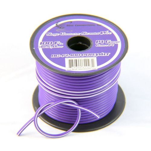  Audiopipe 14 Gauge Primary Remote Wire 13 Rolls 100 FT EA Solid & Stripe Colors Available