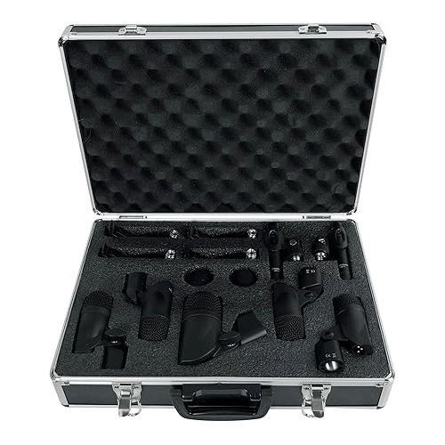  Bundle:(1) PRESONUS DM-7 Seven-Piece Drum Microphone Kit 7 Drum Mics w/Case Bundle with (1) Mackie MP-120 Single Dynamic Driver Professional in-Ear Monitors + Carry Case (Items 2)