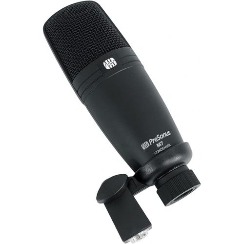  Bundle: (1) Presonus M7 Cardiod Electret Studio Condenser Microphone Recording Mic Bundle with (1) Rockville PRO-M50 Studio Headphones w/Detachable Coil Cable, Case (2 Items)