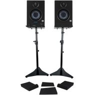 Bundle: Pair Presonus Eris 3.5 Studio Monitors Speakers Bundle with Pair Rockville RRS190S Foam Studio Monitor Pads + Rockville RVSM5 Pair Studio Bookshelf Speaker Stands (3 Items)