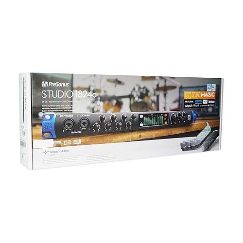  Bundle: Presonus STUDIO 1824C 18x18 USB-C Audio Recording Interface w/8 XMAX Mic preamps Bundle with PRESONUS S15 ART UPG Studio One 5 Professional Upgrade from Artist Versions (2 Items)