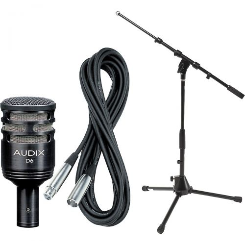  Audix},description:Includes one Audix D6 Sub Impulse kick microphone, one Gear One 20 mic cable, and one DR Pro DR-256 low-profile tripod mic stand with fixed boom. Audix D6 Sub Im