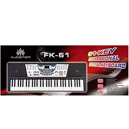  Audster FK-61, 61-Key Professional Digital Keyboard Electronic Piano with LED Display