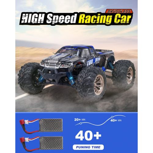  Aufitker Brushless RC Cars for Adults 55+KM/H 1:16 High Speed Remote Control Car 4WD Rc Trucks for Boys 2.4GHz Off Road Monster Truck with Extra Shell,2 Battery,All Terrain Electric Toy,Gif