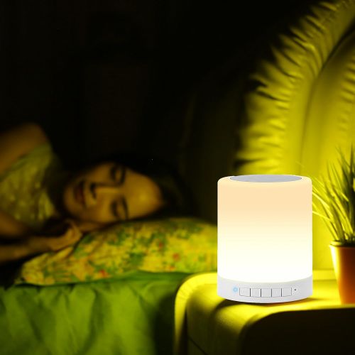  Night Light Bluetooth Speakers, Aufitker Portable Wireless Bluetooth Speaker Bedside Table Lamp Desk Lamp, Smart Touch Control LED Mood Lamp, TF Card/AUX/Speakerphone (Bluetooth sp