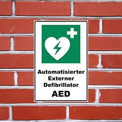  Aufklebo Sign Automated External Defibrillator AED Sign Rescue Sign Green 30 x 20 x 0.3 cm Rigid Foam Board