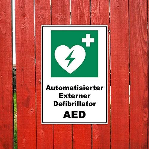  Aufklebo Sign Automated External Defibrillator AED Sign Rescue Sign Green 30 x 20 x 0.3 cm Rigid Foam Board