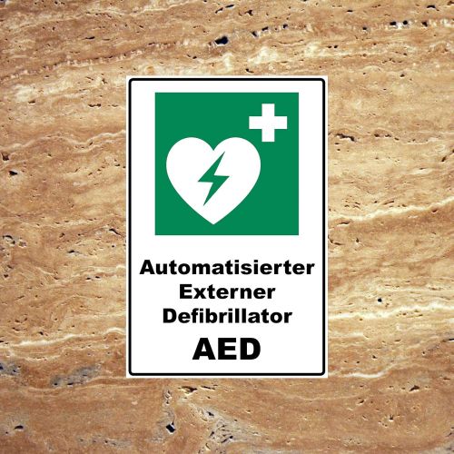  Aufklebo Sign Automated External Defibrillator AED Sign Rescue Sign Green 30 x 20 x 0.3 cm Rigid Foam Board