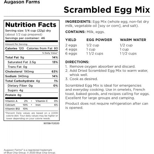  Augason Farms Scrambled Egg Mix 2 lbs 4 oz No.10 Can