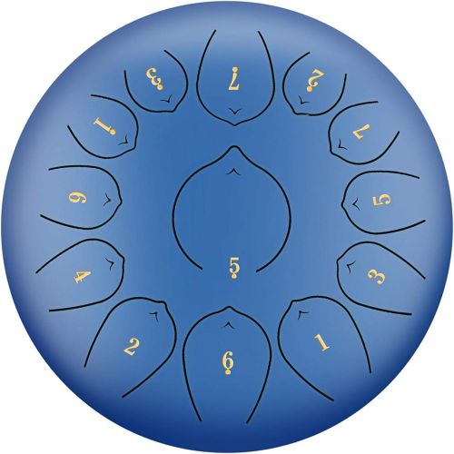  [아마존베스트]Augproveshak Steel Tongue Drum, 12 Inches, 13 Notes, Pan Drum, Percussion Instrument, Handpan Drum with Carry Case, Book, Mallet and Finger Picks