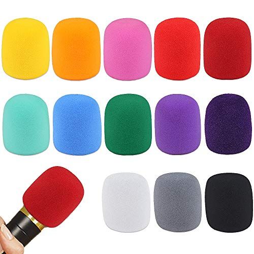  Augshy 13 Pack Thick Handheld Stage Microphone Windscreen Foam Cover Karaoke DJ (13 Color)