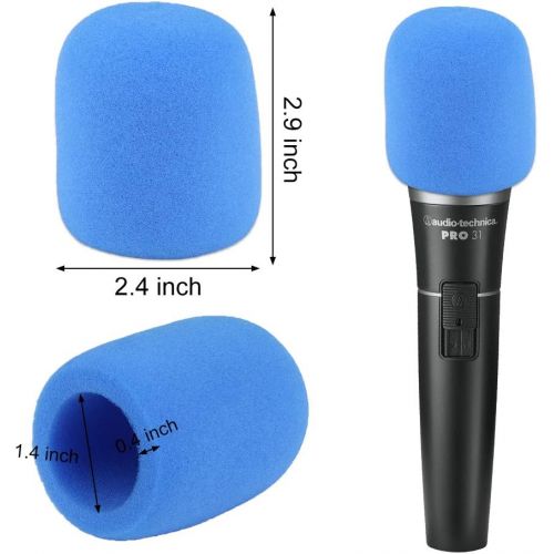  Augshy 13 Pack Thick Handheld Stage Microphone Windscreen Foam Cover Karaoke DJ (13 Color)
