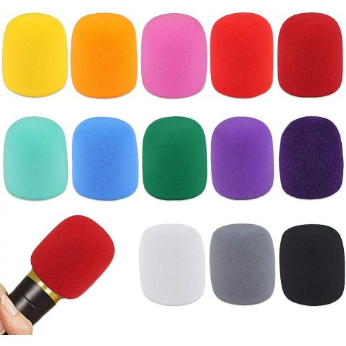  Augshy 13 Pack Thick Handheld Stage Microphone Windscreen Foam Cover Karaoke DJ (13 Color)