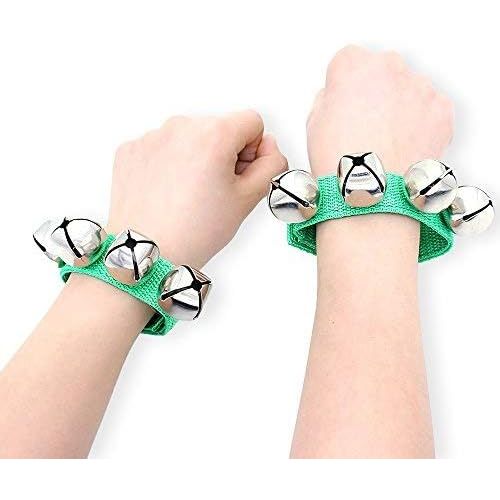  [아마존베스트]Augshy 20 Pcs Wrist Band Jingle Bells Musical Rhythm Toys,10 Colors,Musical Instruments for School