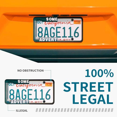  Aujen Silicone License Plate Frame, 2 PCS License Plate Holder, Universal American Auto Black License Plate Frame Rust-Proof, Rattle-Proof, Weather-Proof