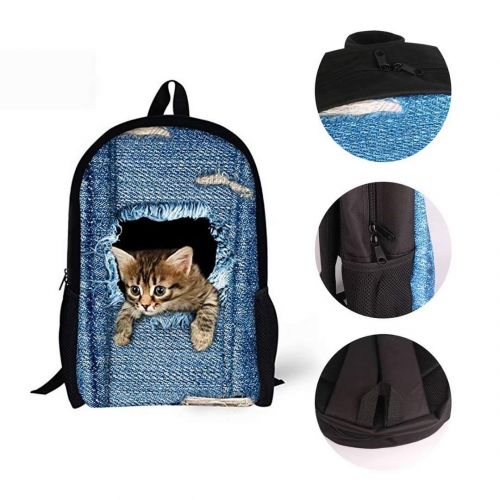  Aulaygo 3D Building Block Printing School Backpack Cool Bookbags for Boys Girls