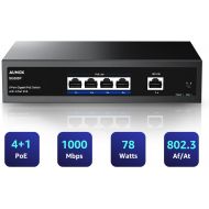 [아마존베스트]Aumox 5 Port Gigabit POE Switch, 4 Port POE 78W, Gigabit Ethernet Unmanaged Network Switch, Sturdy Metal Housing, Plug and Play, Traffic Optimization (SG305P)