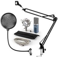 [아마존베스트]Auna studio microphone set with microphone stand, pop protector, black