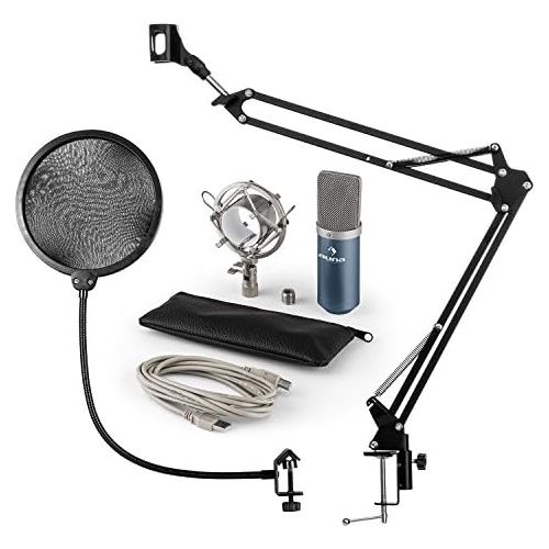  [아마존베스트]Auna studio microphone set with microphone stand, pop protector, black