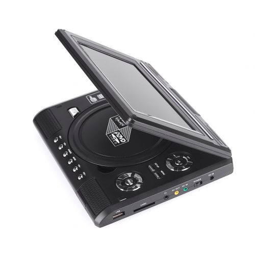 Auntwhale 7.0 Portable DVD Player with Rechargeable Battery, Swivel Screen,USB SD Card FM TV Game- Black