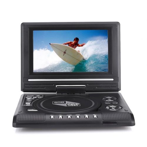  Auntwhale 7.0 Portable DVD Player with Rechargeable Battery, Swivel Screen,USB SD Card FM TV Game- Black