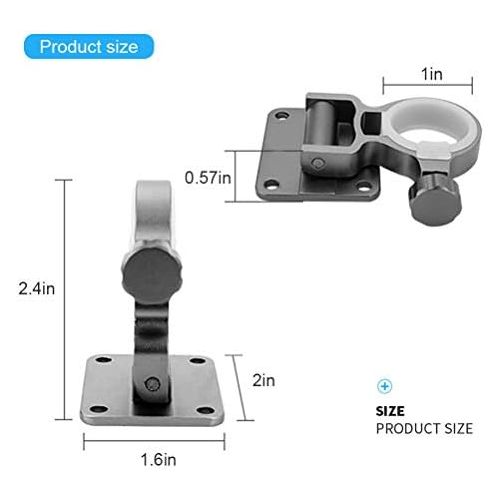  [아마존베스트]Auplew Fishing Umbrella Holder 2 Pieces Aluminium Boat Rod Holder Accessories Sun Umbrella Stand Wall Mount Rods