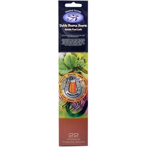  인센스스틱 Aura Variety 3 Piece Double Fast Luck Doble Buena Suerte Mystical Aromas Incense Sticks (22 PK) 10 Long