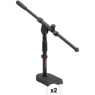 Auray MS-5340 Mic Stand with Boom for Kick Drum / Guitar Amp (Black, 2-Pack)