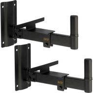Auray Wall Mount Speaker Bracket with Adjustable Tilt, Angle, and Back Plate (Pair)