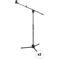 Auray MS-65HD Professional Mic Stand with Telescoping Boom Arm (Pair)