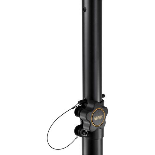  Auray SS-47S-PB Deluxe Height-Adjustable Steel Speaker Stands with Tripod Base and Carrying Case