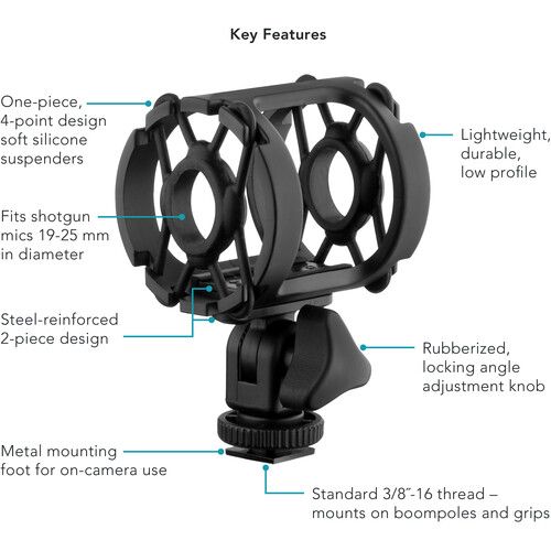  Auray DUSM-1 Universal Shockmount for Camera Shoes and Boompoles