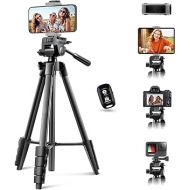 64” Phone&Tablet Tripod, Aureday Cell Phone Tripod for iPhone with Wireless Remote and Phone Holder, Extendable iPad Tripod Stand for Video Recording/Makeup/Live Streaming