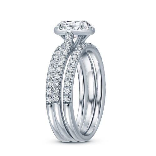  Auriya 14k Gold 1 14ct TDW Certified Radiant Diamond Halo Bridal Ring Set - White H-I by Auriya