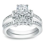 Auriya 14k Gold 1ct TDW Round Diamond Engagement Ring Bridal Set by Auriya