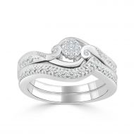 Auriya 14k Gold 14ct TDW Diamond Cluster Bridal Ring Set (H-I, I1-I2) - White H-I by Auriya