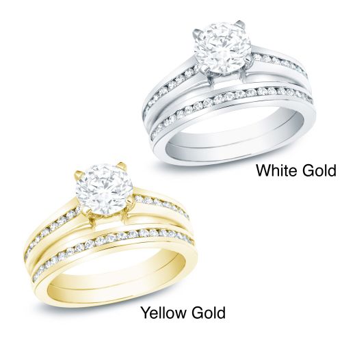  Auriya 14k Gold 1ct TDW Certified Diamond Bridal Ring Set by Auriya