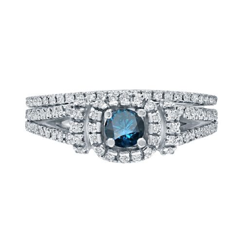  Auriya 14k 34ct TDW Halo Blue Diamond Wedding Ring Sets (H-I, I1-I2) by Auriya