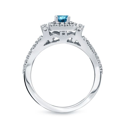  Auriya 14k 34ct TDW Halo Blue Diamond Wedding Ring Sets (H-I, I1-I2) by Auriya