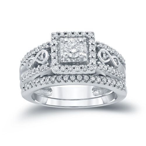  Auriya 14k 46ct TDW Round Diamond Halo Engagement Ring Bridal Set by Auriya