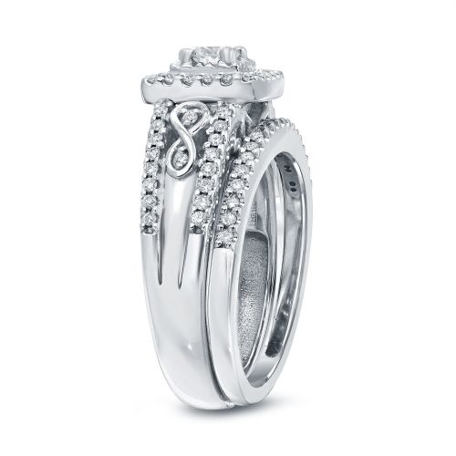  Auriya 14k 46ct TDW Round Diamond Halo Engagement Ring Bridal Set by Auriya