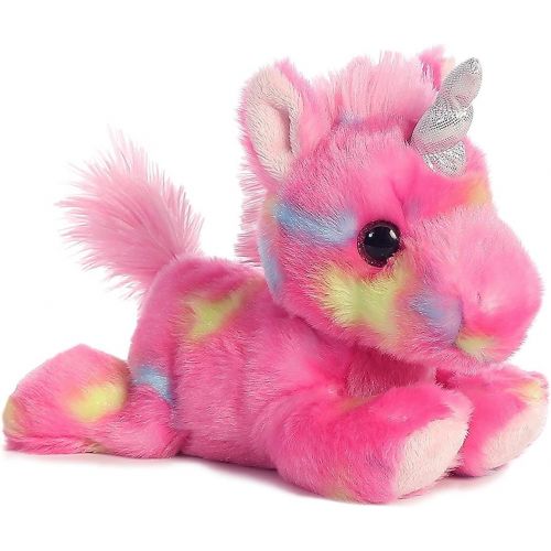  [아마존베스트]Aurora Bundle of 2 Stuffed Beanbag Animals - Blueberry Ripple Unicorn & Jelly Roll Unicorn, Blue/Pink, Multicolor