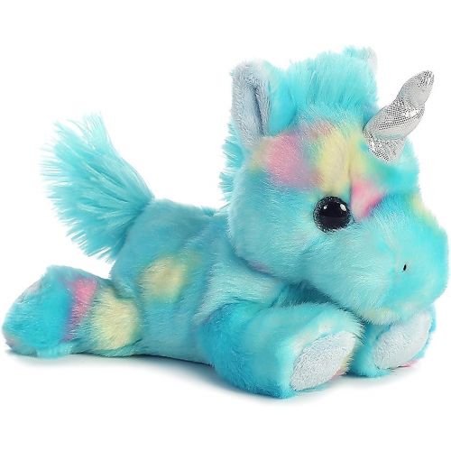  [아마존베스트]Aurora Bundle of 2 Stuffed Beanbag Animals - Blueberry Ripple Unicorn & Jelly Roll Unicorn, Blue/Pink, Multicolor