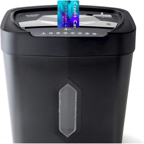  [아마존베스트]Aurora AU1230XA Anti-Jam 12-Sheet Crosscut Paper and Credit Card Shredder with 5.2-gallon Wastebasket