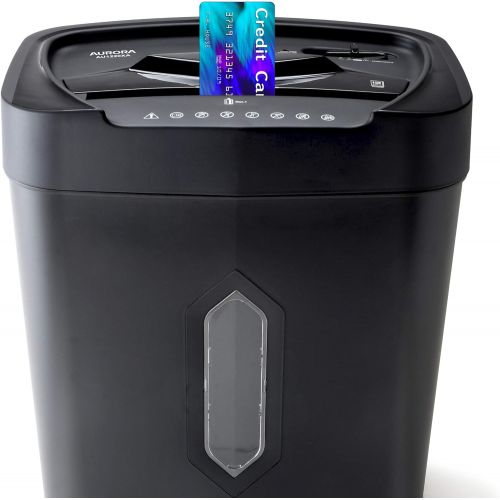  [아마존베스트]Aurora AU1220XA 12 Sheet Crosscut Paper and Credit Card Shredder with 5.2 gal Wastebasket