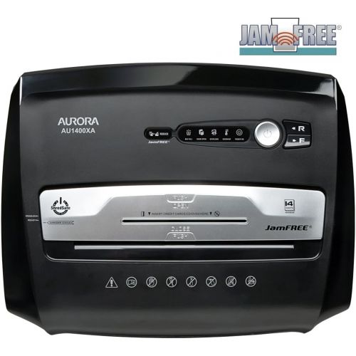  [아마존베스트]Aurora JamFree AU1400XA 14-Sheet Crosscut-Cut Paper / CD / Credit Card Shredder with Pull-Out Wastebasket