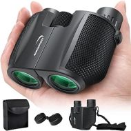 Aurosports 10x25 Binoculars for Adults and Kids, Large View Compact Binoculars with Low Light Vision, Easy Focus Small Binoculars for Bird Watching Outdoor Travel Sightseeing Concert Hunting Hiking