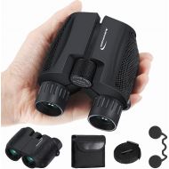 Aurosports 10x25 Binoculars for Adults and Kids, Folding Compact Binocular with Weak Light Night Vision, Lightweight Small Binoculars for Bird Watching, Travel, Concerts, Hunting,