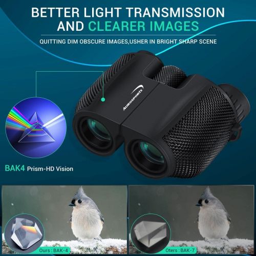  [아마존베스트]Aurosports 10x25 Binoculars for Adults and Kids, Folding Compact Binocular with Weak Light Vision, Lightweight Small Binoculars for Bird Watching, Travel, Concerts, Hunting, Hiking